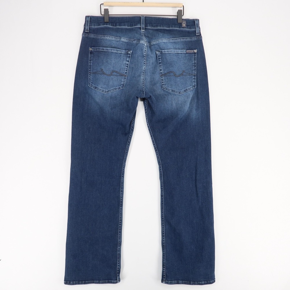 7 For All Mankind Men's Bootcut Jeans - Blue - Picture 2 of 12